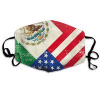 Mexican American Flag Dust Mask,Washable and Reusable Cleaning Gardening Outdoor Activities Warm Windproof Mask