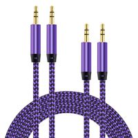 Ailkin Auxiliary Stereo Audio Cable, 3.5mm Stereo Cord, Male to Male Braided Stereo Cable, Compatible with Phones, Headphones, Speakers, Tablets, PCs, MP3 Players and More (5ft/1.3m, 2- Pack)