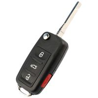 Flip Key Fob Remote fits VW Volkswagen Beetle CC Eos Golf Gti Jetta Passat Tiguan Touareg 2011 2012 2013 2014 2015 2016 (NBG010180T)