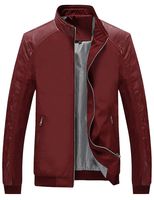 Lentta Men's Casual Slim Lightweight Softshell Zipper Windbreakers Bomber Jacket (Medium, Z-04-WineRed)