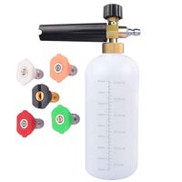 JWGJW Snow Foam Lance, Pressure Washer Spray Nozzle Tips Multiple Degrees, 1/4 INCH (2.5 GMP) .car wash. (5 high Pressure Water Nozzle and 1 Litre Capacity)