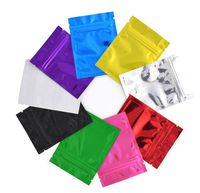 100PCS Colorful Self Sealing Ziplock Aluminum Foil Food Storage Mylar Snack Package Bags Heat Seal Notches Tear Packing Pouch For Wholesale Accessory Pouches Color Random(5.5"x 7.8")