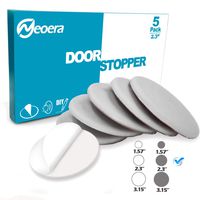 Neoera Door Stopper Wall, 2.3" Round Soft Rubber Door Stop, Silicon Wall Protector, Premium Self Adhesive Door Bumper (Gray, 2.3" 5 Pack)