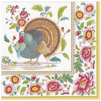 Caspari Thanksgiving Setting Paper Dinner Napkins, 20 Per Package