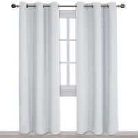 NICETOWN Easy Care Solid Thermal Insulated Grommet Room Darkening Curtains/Drapes for Bedroom (2 Panels, 42 by 84, Light Grey-Greyish White)