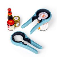 KALREDE Jar Opener Plastic - 4 in 1 Jar Lid Opener with Easy Grip & Non-Slip Handle -Can Bottle Opener Jar Opener for Weak Hands or Seniors with Arthritis- Kitchen Accessories Gadget(Blue,1 Pack)