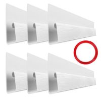 J Channel Cable Raceway - 70.8" Computer Desk Cable Organizer - JCCR-04 Desk Cable Management System with Mounting Tape - Wood Grain 6 Count Cord Covers for Office, Home, Kitchen (11.8" Each, White)