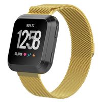 Metal Replacement Bands Compatible for Fitbit Versa/Versa Lite Edition/Versa 2,Adjustable Wrist Accessories Sport Wristbands for Women&Men (Small, Gold)