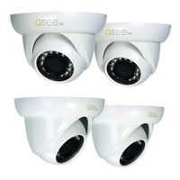Q-See QCA7202D-4 720p High Definition Analog, Plastic Housing, Dome Security Camera 4-Pack (White)