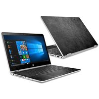 MightySkins Skin Compatible with HP Pavilion x360 15.6" (2018) - Black Leather | Protective, Durable, and Unique Vinyl Decal wrap Cover | Easy to Apply, Remove, and Change Styles | Made in The USA