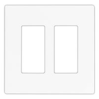 EATON PJS262W Arrow Hart Pjs262 Decorative Screw less Wall Plate, 2 Gang, 4-1/2 In L X 4.56 In W X 0.08 In T, White