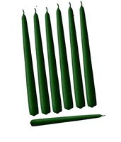 D'light Online Elegant Taper Premium Quality Candles, Hand-Dipped, Dripless and Smokeles - Set of 12 Individually Wrapped (12 Inch, Dark Green)