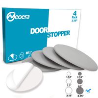 Neoera Door Stopper Wall, 3.15" Round Soft Rubber Door Stop, Silicon Wall Protector, Premium Self Adhesive Door Bumper (Gray, 3.15" 4 Pack)