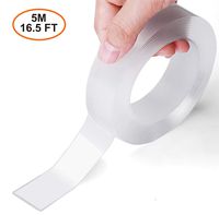 Multipurpose Double Sided Mounting Tape - Washable Traceless Clear Adhesive Tape - Household & Industrial Gel Grip Tape (16.5FT)