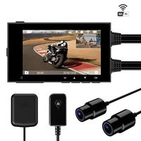 Motowolf M6 Motorcycle Recording Camera System Waterproof Dual Lens 1080P Dash Cam Dvr Sports Action Camera Security Video Recording with 2.7" LCD 155 Degree Angle WiFi & GPS Support 256G Max