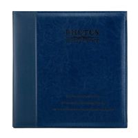 Artmag Photo Album Self Adhesive, Large Leather Self-Stick Sticky Family Wedding Photo Picture Albums with Magnetic Pages for Vertical Horizontal 4x6 5x7 6x8 8x10 (25 Sheets / 50 Pages, Blue)