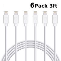 iPhone Charger,Cablex iPhone Charger Cable 6Pack 3FT iPhone Charging Cord Compatible iPhone Xs MAX XR X 8 8 Plus 7 7 Plus 6s 6s Plus 6 6 Plus Se iPad iPod Nano (White)