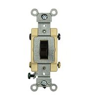 Leviton CS420-2 20 Amp, 120/277 Volt, Toggle 4-Way AC Quiet Switch, Commercial Grade, Grounding, Brown
