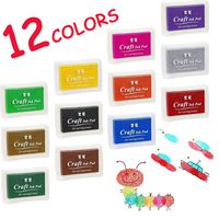 Stamp Pads, ANRAIN Fingerprint Ink Pad for Kids, Washable Craft Ink Pads for Rubber Stamps, Paper, Scrapbooking, Fabric (Pack of 12)