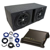 Dual 12" Kicker CompC Sub Package with Kicker 11DX250.1 Refurbished Amp & Vented Enclosure