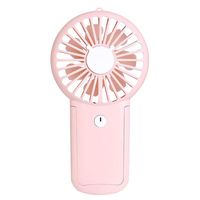 Aluan Handheld Fan Mini Portable Fan Powerful Small Personal Fans Speed Adjustable Rechargeable Battery Operated Eyelash Fan for Kids Woman Man Indoor Outdoor Travel Cooling with Lanyard, Pink