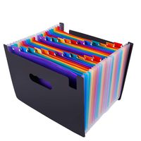 Multicolored Expanding Files Folder (24 Pockets) - CrazyLynX Portable A4 Expandable Accordion File Organizer, High Capacity Plastic File Wallets Stand Bag