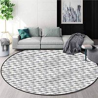 RUGSMAT Fish Modern Machine Round Bath Mat,Aquarium Doodle Scales Lifts Basket Swivel Chair Pad Coffee Table Rug Diameter-35