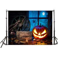 Wensltd Halloween Backdrops Pumpkin Vinyl 5x3FT Lantern Background Photography Studio (I)
