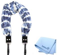 Capturing Couture Tie-die Blue Scarf Camera Strap and a Bonus Ivation Spot Cleaning Cloth