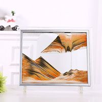 Queenie Glass Frame Moving Sand Art Dynamic Sand Picture Abstract Scenery Sand Image Hourglass Desktop Art Perfect Xmas Gift - Orange Sand