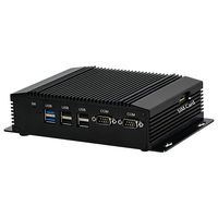 Fanless Industrial PC,Mini Computers,IPC,Windows 10 Pro/Linux Ubuntu,Intel J1900,(Black),[HUNSN BM18],[VGA/HDMI/2LAN/2RS232 RS422 RS485/2USB3.0/4USB2.0/SIM Card Slot/WiFi],(8G RAM/64G SSD/500G HDD)