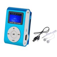 Didade Mini Clip Metal Mp3 Player with LCD Screen + Micro/TF Slot for Mini SD Card Mp3 Blue MP3 & MP4 Players