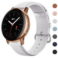 EZCO Leather Bands Compatible with Samsung Galaxy Watch Active 2 / Active/Gear Sport/Galaxy Watch 42mm, Soft Classic Genuine Leather Watch Strap Replacement Wristband Accessories Man Women