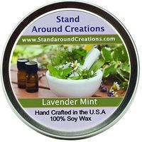 Premium 100% All Natural Soy Wax Aromatherapy Candle - 8oz Tin - Lavender Mint: A well-balanced herbal blend of earthy lavender flowers and fresh peppermint and spearmint sprigs.