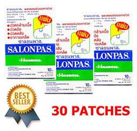 30 x Salonpas Muscle Pain Relieve Strain Back Pain Headache Joint Sprain