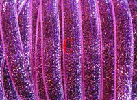 25y Two-Color Sparkle Glitter Velvet The Ribbon Headband Clips Bow 3/8" (C)