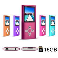 RHDTShop MP3 MP4 Player,a 16 GB Micro SD Card, Support UP to 64GB TF Card, Rechargeable Battery, Portable Digital Music Player/Video/E-Book Reader,Ultra Slim 1.7" LCD Screen-Red+Black