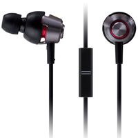 Panasonic drops360° LUXE Premium In-Ear Stereo Headphones with Mic + Controller RP-HJX21M-K (Black and Silver) Powerful Bass, with Travel Case