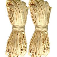 Natural Raffia Paper Christmas Raffia Ribbon for Florist Bouquets Decoration Crafts Raffia Ribbon,Total 2 x 50g,Pack of 2