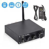 Bluetooth 4.2 Stereo Audio Amplifier 2.1 Channel Receiver Class D Mini Hi-Fi Integrated Digital Wireless Amp with Bass and Treble Control 50Watt x2+100Watt x1 for Home Passive Speakers Subwoofer BT30A