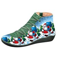 Women's Ankle Boots Ladies Leather Retro Lace up Side Zip Vintage Booties Flat Heel Arch Support Shoes