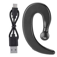 Mugast Bone Conduction Headphones, 180° Rotatable Painless Bluetooth Headset Wireless Earhook Non in-Ear Earpiece Noise Cancelling Hands Free Earbuds for Riding, Driving, Working, Running(Gun Color)