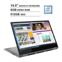 2019 Lenovo Flex 6 14 Inch 2-in-1 Touchscreen FHD 1080P Laptop (8th Gen Inter 4-Core i7-8550U up to 4.0GHz, 8GB DDR4 RAM, 512GB SSD, Intel HD Graphics 620, Backlit KB, WiFi, Bluetooth, Windows 10)