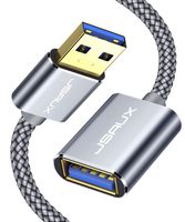 USB 3.0 Extension Cable, JSAUX 10ft USB A Male to USB A Female Extender Cord 5Gbps Data Transfer USB Flash Drive, Keyboard, Mouse, Playstation, Xbox, Oculus VR, Card Reader, Printer (Grey)