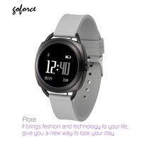 goforce Flora Fitness Activity Tracker Bluetooth Smart Watch for Women with Heart Rate Monitor Pedometer Distant Counter Calorie Burner Sleep Monitor Stainless Steel Case Waterproof 3ATM(Gray)