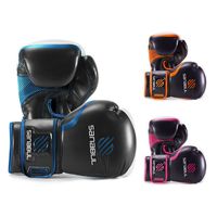 Sanabul Essential Gel Boxing Kickboxing Training Gloves (Black/Metallic Blue, 12 oz)