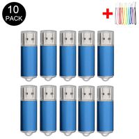 10PCS 2.0/3.0 USB Flash Drive Pen Drive Memory Stick Thumb Stick Pen Black (2.0/1GB, Blue)