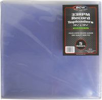 (5) BCW 12" 7MM 33 RPM Record Topload Holders - Polyvinyl Chloride (PVC) - BCW-TLCH-33RPM-7MM