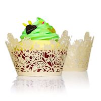 YOZATIA 60pcs Ivory Rose Lace Cupcake Wrappers Holders, Laser Cut Cupcake Liners Decorative Liners for Wedding Party Birthday Cake Decoration Supplies