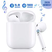 Wireless Earbuds Bluetooth 5.0 Headsets【24H Playtime with Charging Case】 Smart Touch IPX5 Waterproof Sports Headphones,Built-in Mic in-Ear Noise Cancelling Ear Buds for iPhone/Apple Airpods